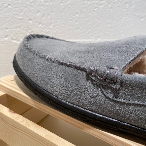 Lands End Men's Suede Moccasin Slippers - Picture 7 of 9